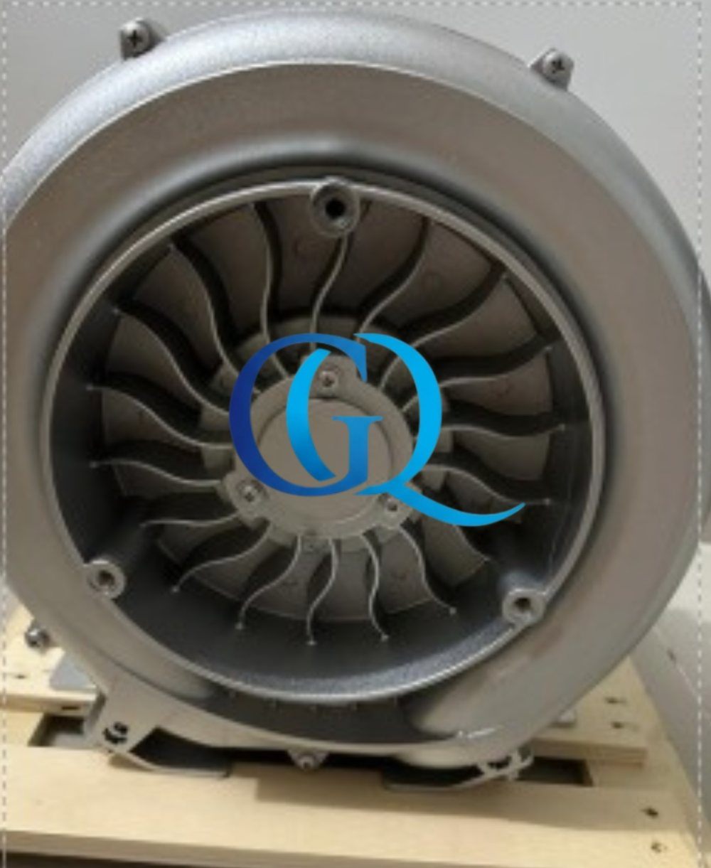 Soplador Blower industrial, vista frontal de la turbina