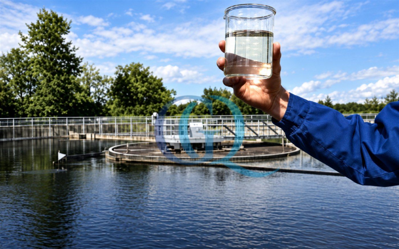 Control de calidad del agua tratada mediante toma de muestra
