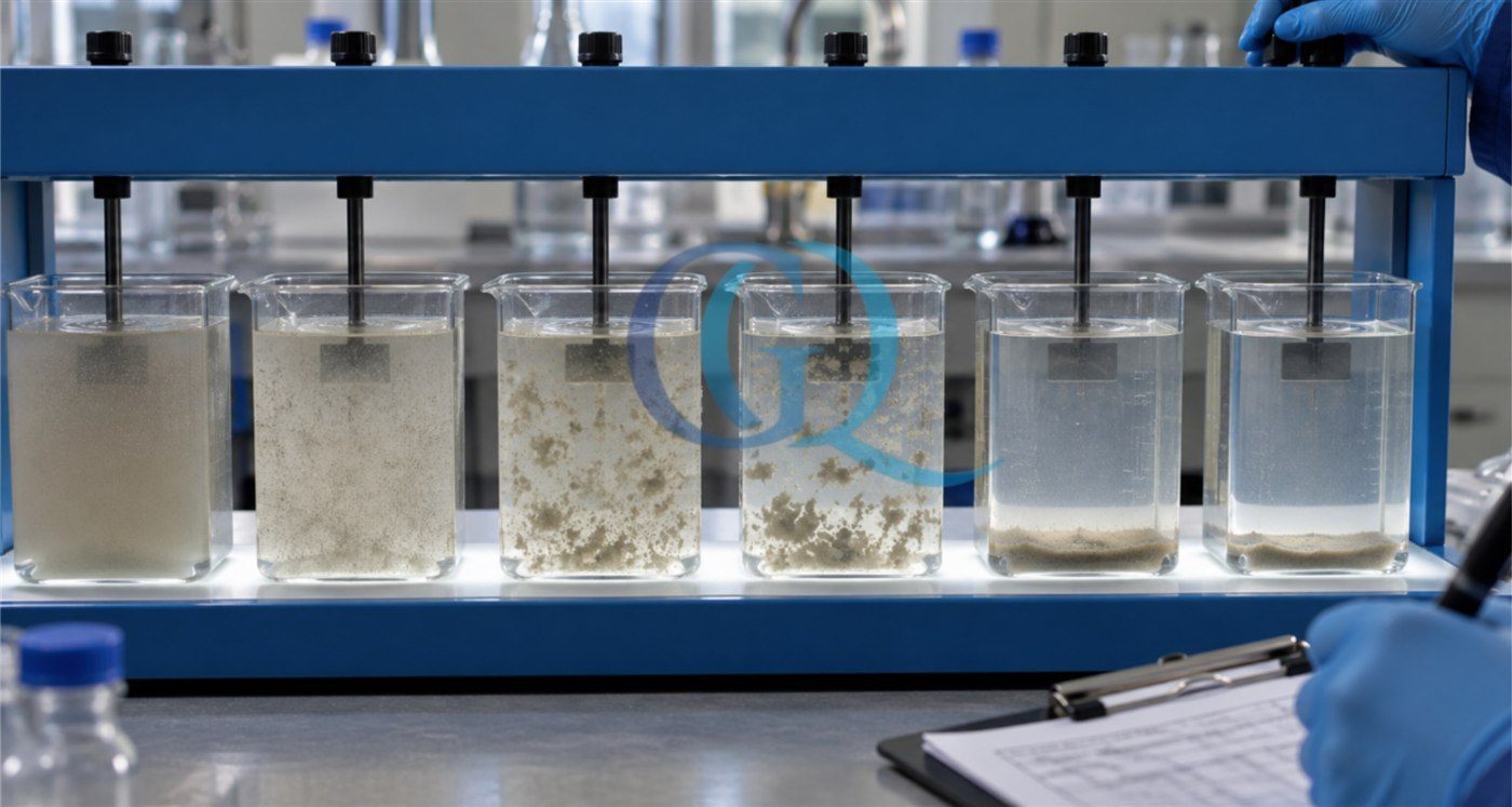 Prueba de jarras para evaluar dosis de coagulante y sedimentación