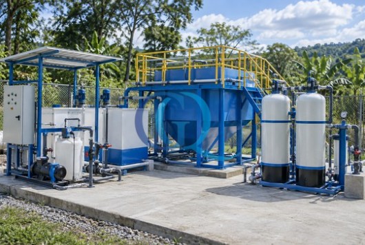 PTAP compacta para tratamiento de agua potable de 3 L/s con mezcla, floculación, sedimentación y filtración
